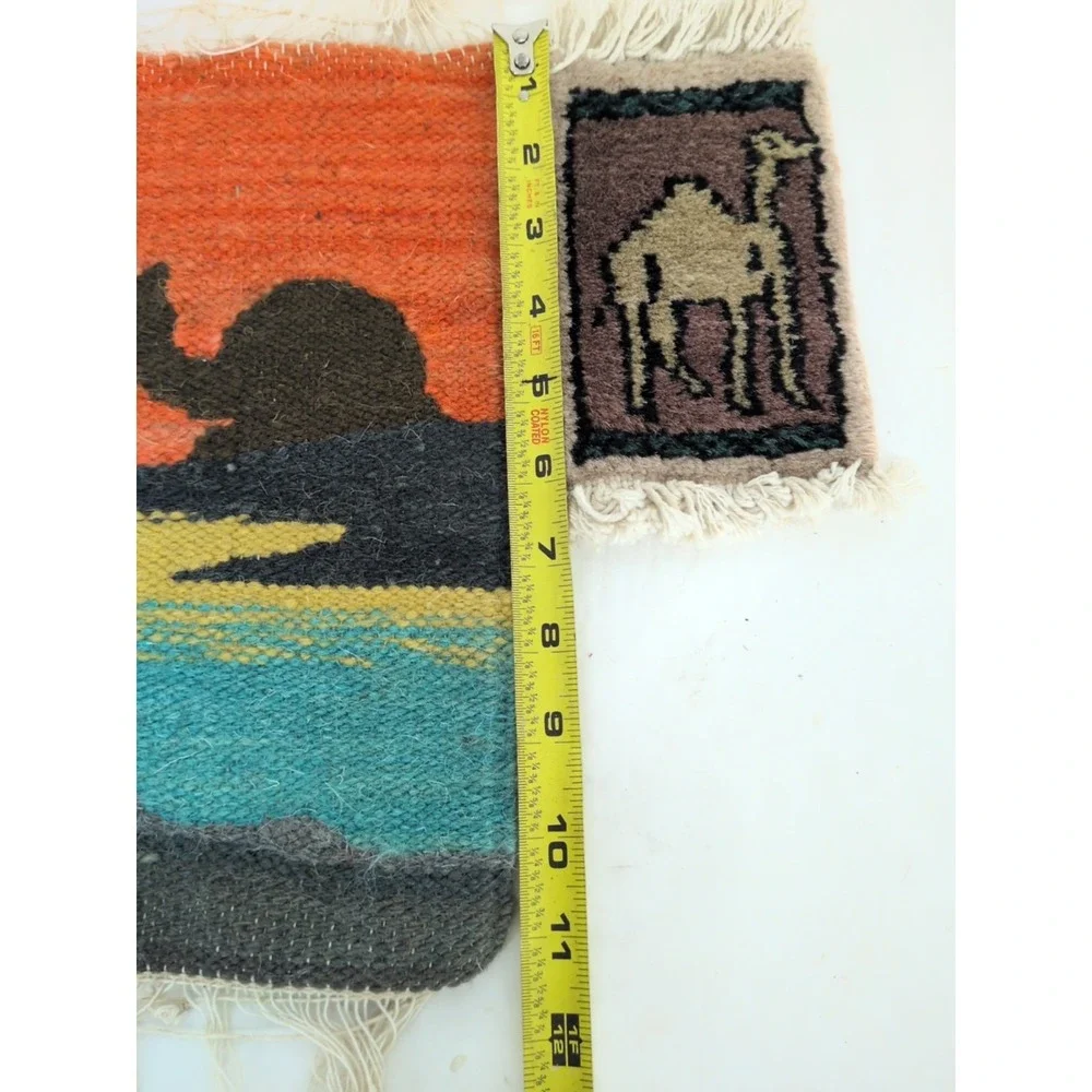 Egyptian Handmade Wool Miniature Rugs Camel Dollhouse Mug Placemat Accent Decor